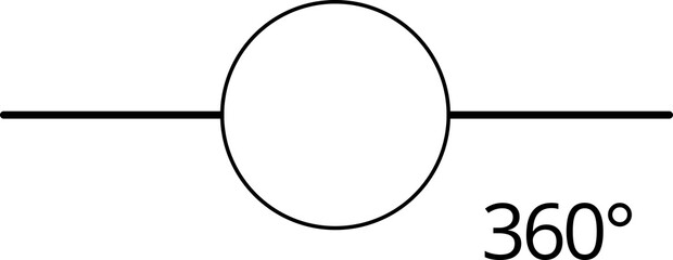 Icons from different angles. 15, 30, 45, 60, 75, 90, 105, 120, 150, 165, 180, 270, 360 degrees. Geometric symbol, mathematical elements. illustration