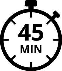 Minute timer icon - The indicates the limited cooking time or deadline. Shortest time stopwatch vector icon black and white.