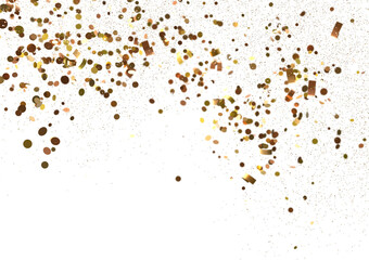 Golden Confetti on a Black Background