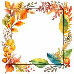紅葉の水彩フレーム_3
