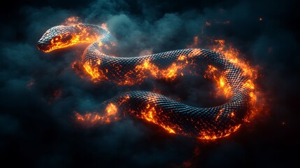 Fiery snake art