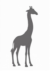 Fototapeta premium Minimalistic 2D giraf silhouette, focusing on elegance and simplicity