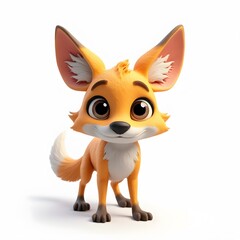 Obraz premium Cute Cartoon Fox Clipart Adorable 2D Animal Illustration for Kids