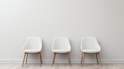 Waiting room interior with Three chairs