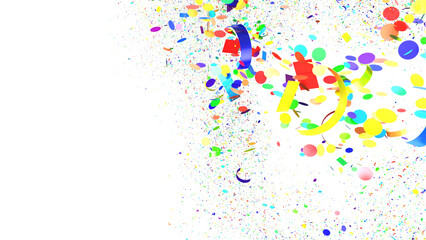 A celebratory image featuring golden confetti falling on a white background. Perfect for adding a festive touch to your design projects.