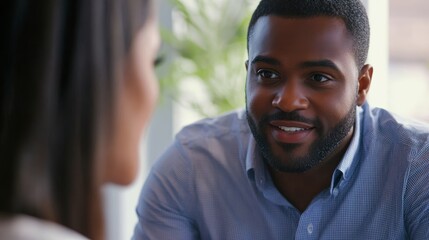 A close-up of a financial advisor discussing investment strategies with a client