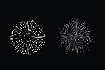 Obraz premium fireworks with stars and sparks. festival colorful fireworks. holiday banner, poster, flyer, greeting card, decorative elements, Vector illustration 