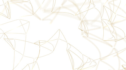 Abstract Gold Geometric Shapes on White Background