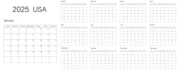 A comprehensive overview of the 2025 calendar for the USA, highlighting key dates and events