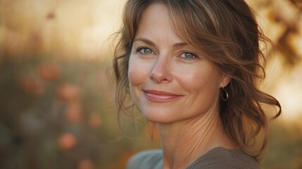 Fototapeta premium Beautiful 50 year old woman smiling