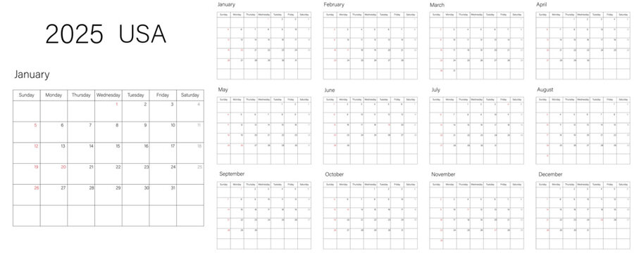 A comprehensive overview of the 2025 calendar for the USA, highlighting key dates and events