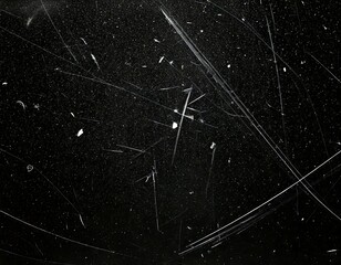 Dust and Scratches Design with Aged Photo Effect on Black Grunge Background