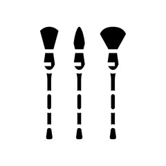 detailing brushes car care glyph icon vector. detailing brushes car care sign. isolated symbol illustration