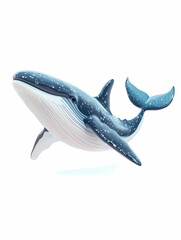 Fototapeta premium Whale swims gracefully through the ocean depths, showcasing its majestic size and vibrant colors