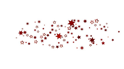 Red Stars Scattered on White Background