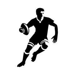 Simple Vector Icon of a man rugby &ndash; Logo Design Illustration