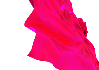 Fuchsia fabric billows and swirls in a dramatic display