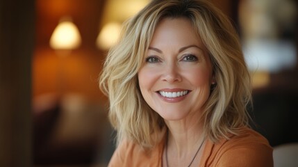 Obraz premium Beautiful 50 year old woman smiling