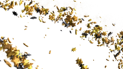 Holiday Stardust Rain: Brilliant 3D Illustration Showcasing Descending Christmas Stars