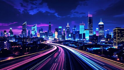 Obraz premium Neon line project