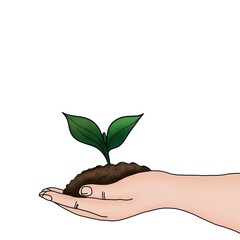 Alabaster Hand Holding Sprout &ndash; Hope, Growth, and New Life