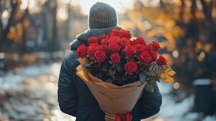 Beautiful floral arrangement with pink roses and other blooms in a vase on a table, adding elegance to any home or special occasion