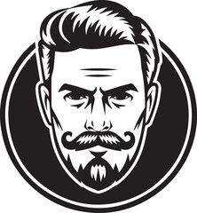 black and white portrait of a person with a tattoo silhouette of vector on white background