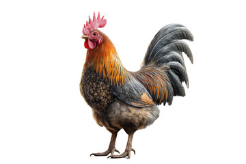Fototapeta premium A rooster stands on a white background
