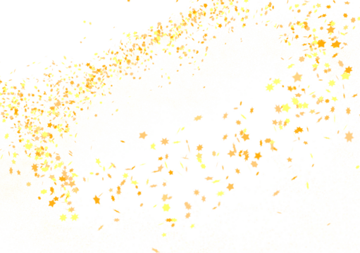 Banner with golden stars decoration. Festive border with falling glitter dust and stars.