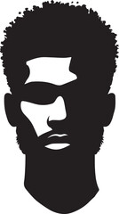 black and white portrait of a person with a tattoo silhouette of vector on white background