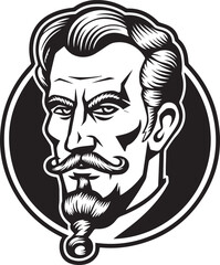 black and white portrait of a person with a tattoo silhouette of vector on white background