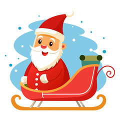 High-Quality Santa Sleigh Vector Silhouette on Transparent Background