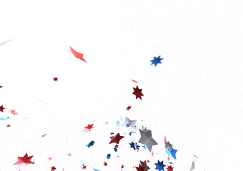 Confetti - Festive background with confetti in the shape of Confetti in the color of the American flag. US independence day.