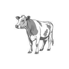 cow vector art and illustration