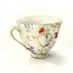 Colorful Cup, watercolor, white background
