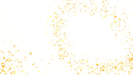 Banner with golden stars decoration. Festive border with falling glitter dust and stars.