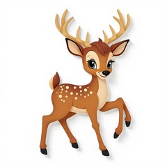 Fototapeta premium Deer Clipart Illustration with Graceful Antlers in Nature