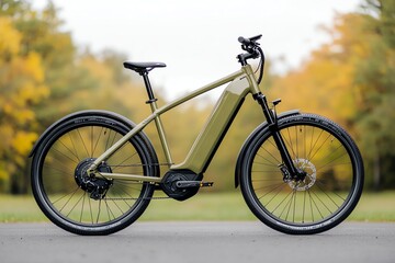 Fototapeta premium Green electric bicycle outdoors
