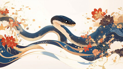 Gorgeous Japanese-style pattern background material