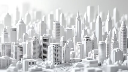 The blueprint showed skyscrapers. Construction concept. 3d illustration