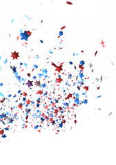 (Mehrere Werte)Confetti - Red white blue shiny confetti Confetti on white background, isolate, tricolor concept,