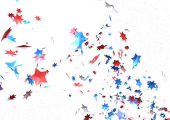 (Mehrere Werte)Confetti - Red white blue shiny confetti Confetti on white background, isolate, tricolor concept,
