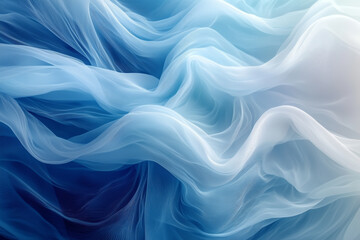 Obraz premium Ethereal Waves of Soft Blue Fabric in Motion