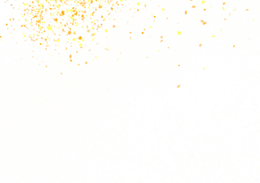 Banner with golden stars decoration. Festive border with falling glitter dust and stars.