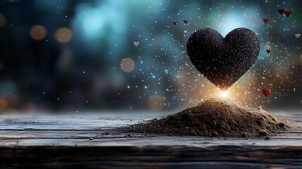 Glowing Valentine s Day Abstract Heart Reflections with Romantic Gradient Background