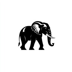 Obraz premium Black and white illustration of an elephant.
