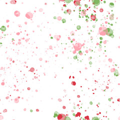 Seamless pattern red and green splashes on white background fabric printing wallpaper ideal washi tapes ribbons borders repeat