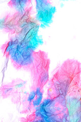Paper Screwed Up Tissue With Pastel Watercolor Paints in Multicolour Rainbow For Background