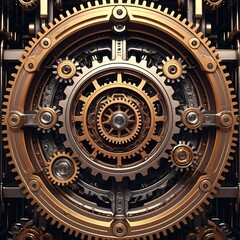 Obraz premium A complex and intricate system of gears and cogs.