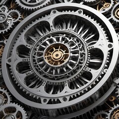 Fototapeta premium A complex and intricate system of gears and cogs.